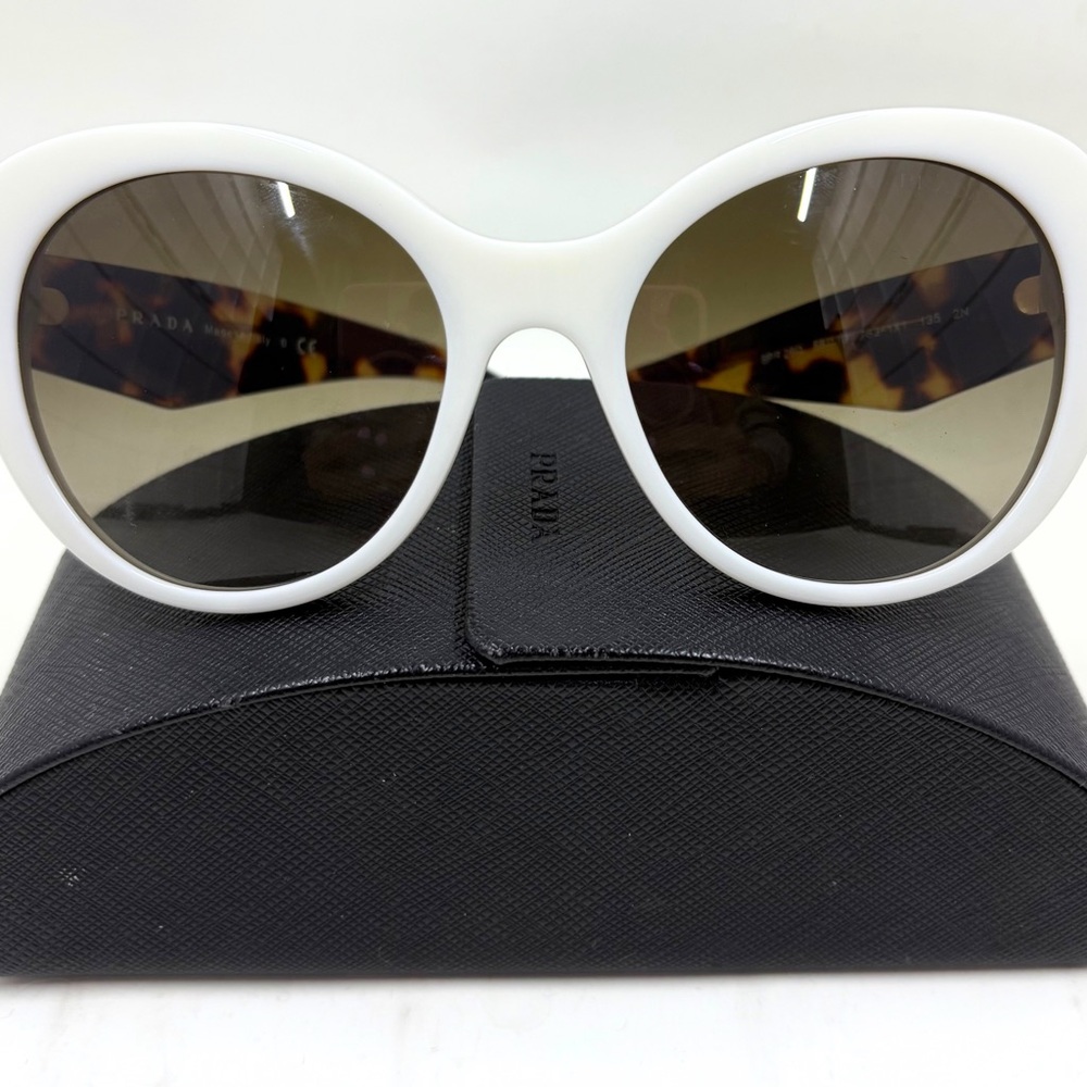 Prada White and Tortoise Sunglasses